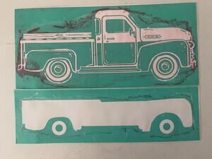 Vintage 9 x12 Chalk Couture Truck Reusable Transfer